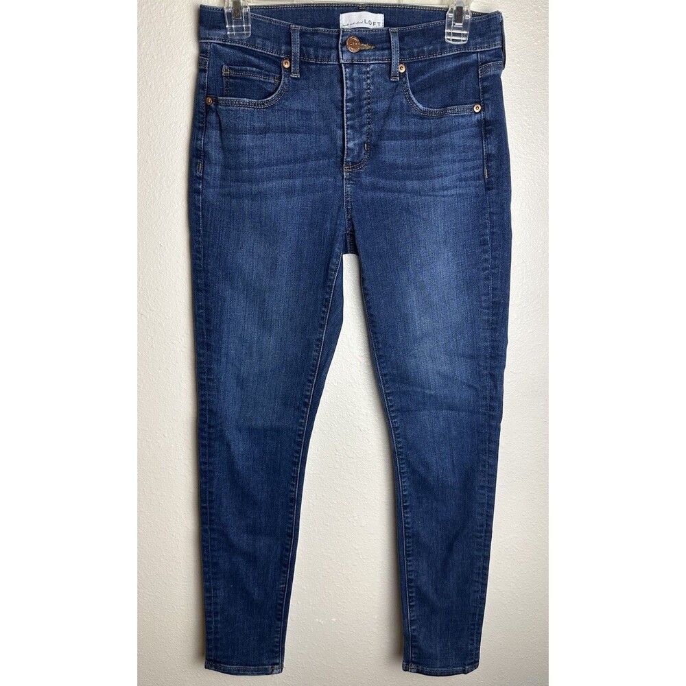 LOFT Women’s Skinny Jeans Size 4 Dark Wash Stretch Denim Mid Rise